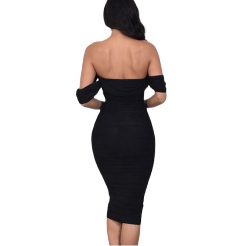 Cameo black ruched strapless bodycon dress - Picture 2 of 13